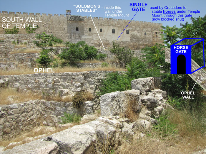 Location of the Horse Gate in Nehemiah's east wall in Nehemiah 3