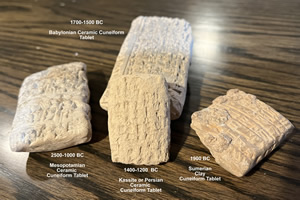 Four cuneiform tablets 2500-1200 BC