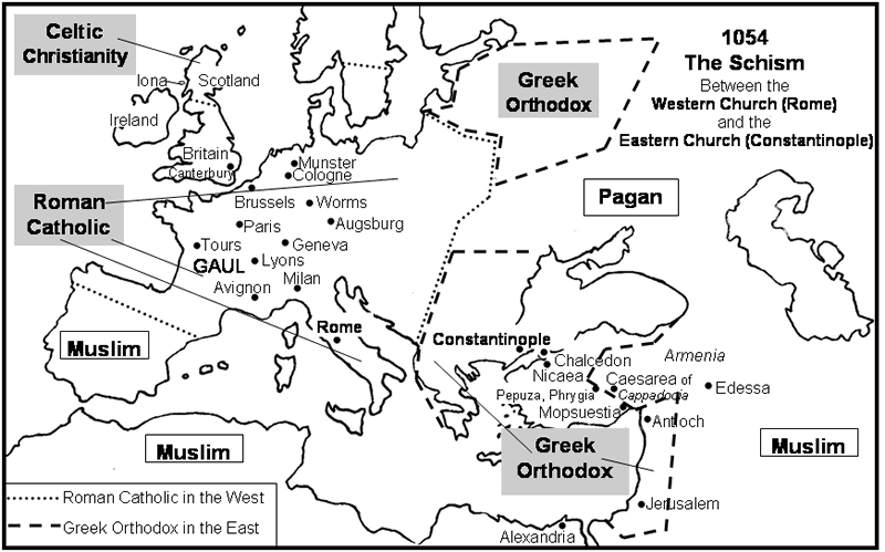 Schism of 1054 between West and East Church