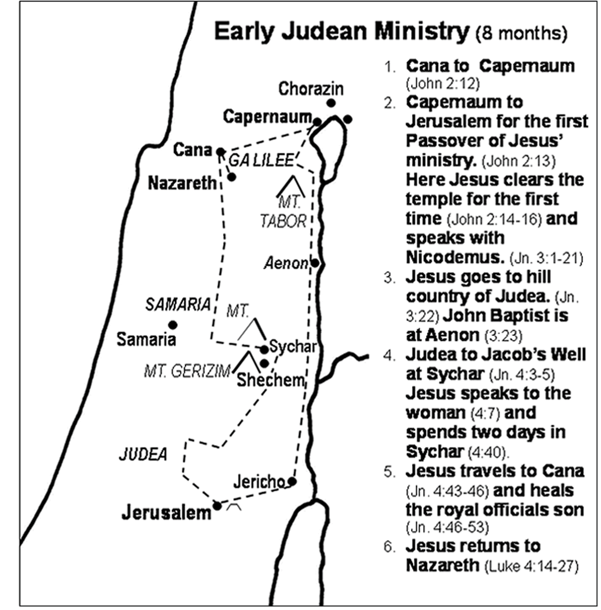 Map of Jesus Early Judean Ministry