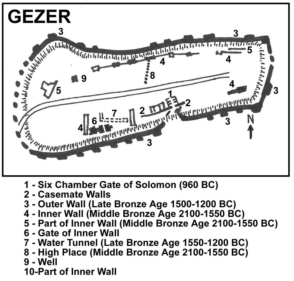 Gezer Excavation Map