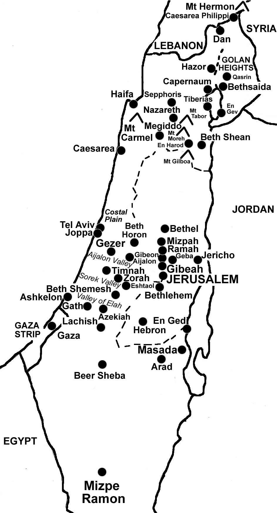 Israel Map Bible Times Old and New Testament