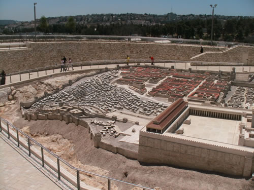 Southside of the temple mount from Mt. of Olives