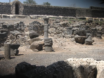 Industry in Capernaum producing basalt equipment such as grinders