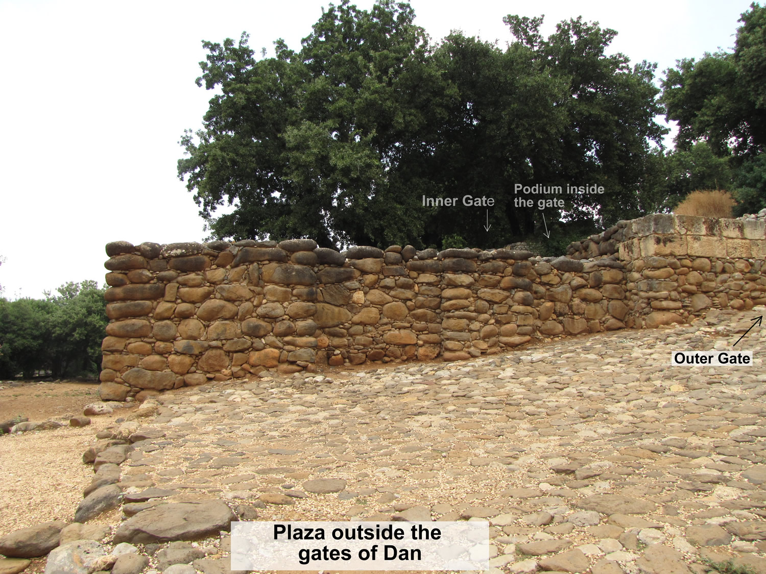 Dan outer gate courtyard plaza, location of tel-dan inscription