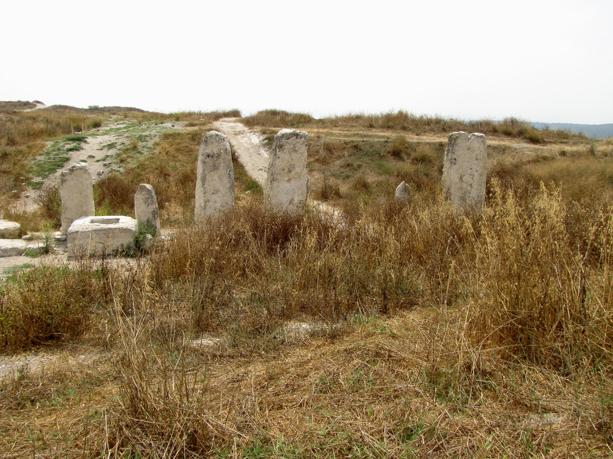 Front side of standing stones at Gezer