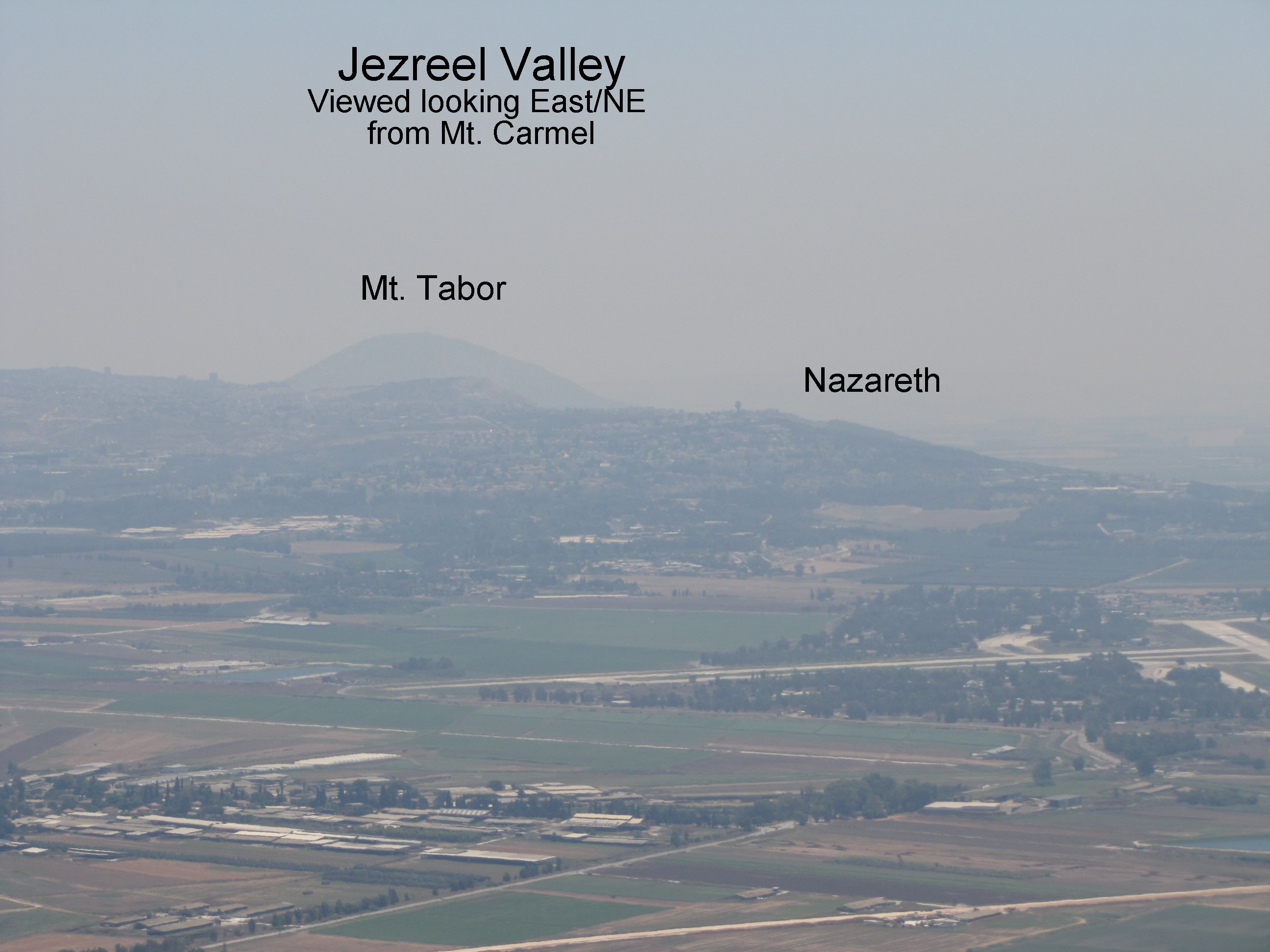 View of Mount Tabor and Nazareth from Mount Carmel
