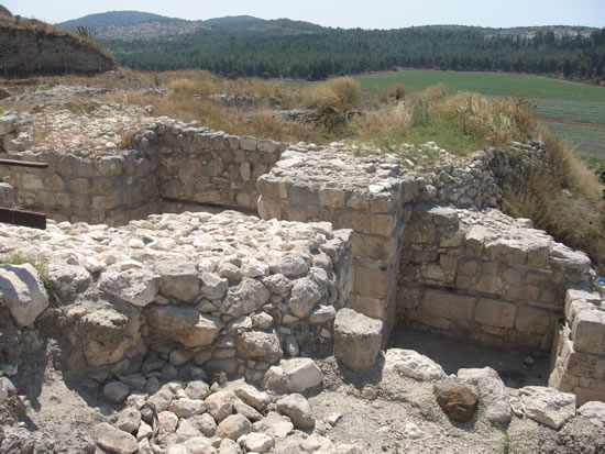 This is the remains of the entrance into the gate in the city of Megiddo.