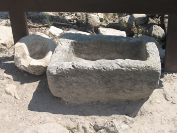 A stone manger at Megiddo.
