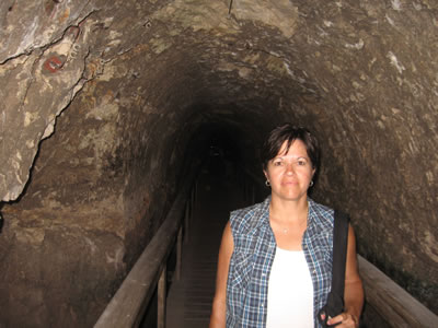 Toni walks under the city of Megiddo towards the water spring on the outside the walls.
