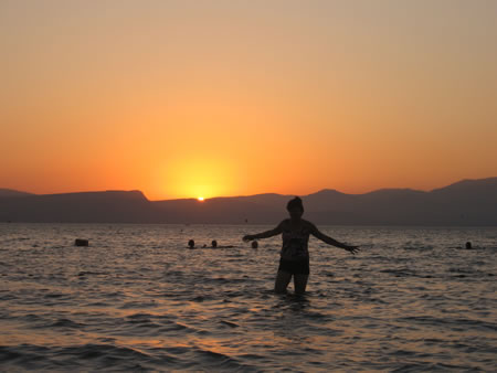 Toni Wiemers in the Sea of Galilee