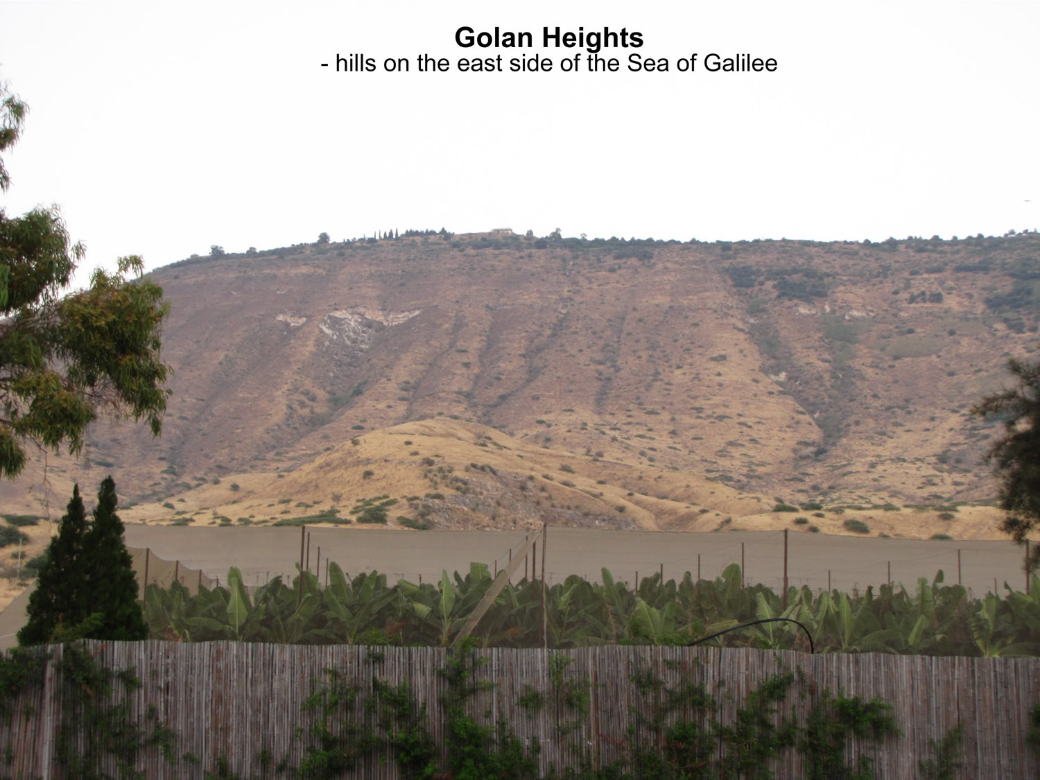 Golan Heights east of Sea of Galilee