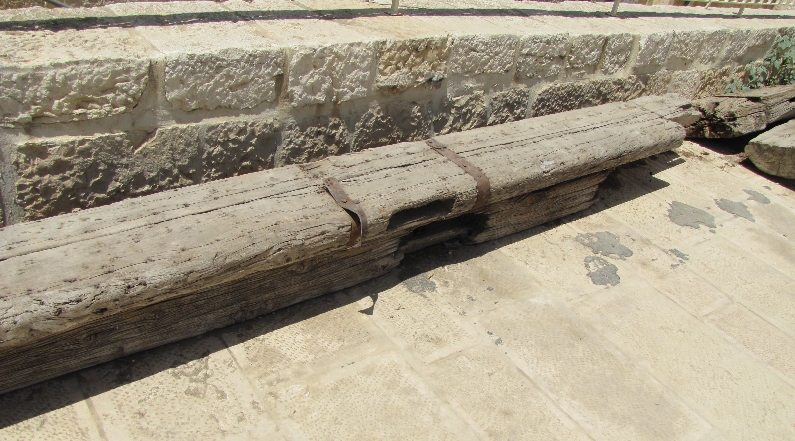 ancient cedar or cyprus beam from Old Testament or New Testament templ Mount buildings by Eastern Gate