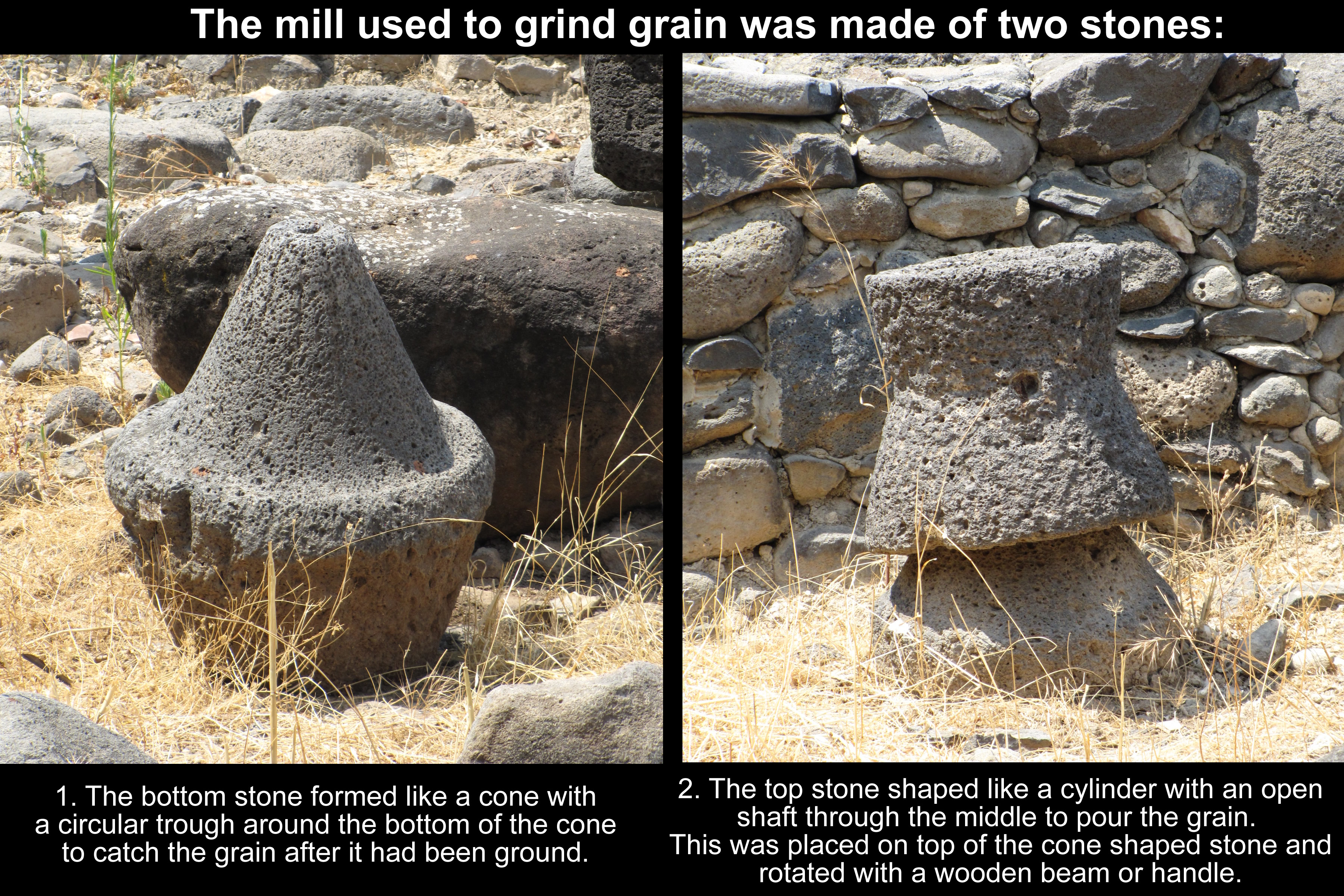 Two piece mill with top and bottom stone