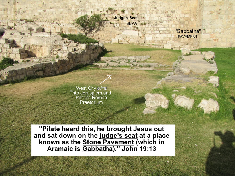 Pilate Judgment Seat Gabbatha Stone Pavement Praetorium in the west Gate of Jerusalem 30 AD at Jesus’ Trial