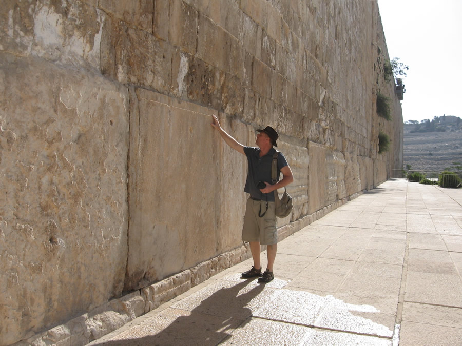 Herodian Ashlar on south wall of temple mount, Galyn Wiemers