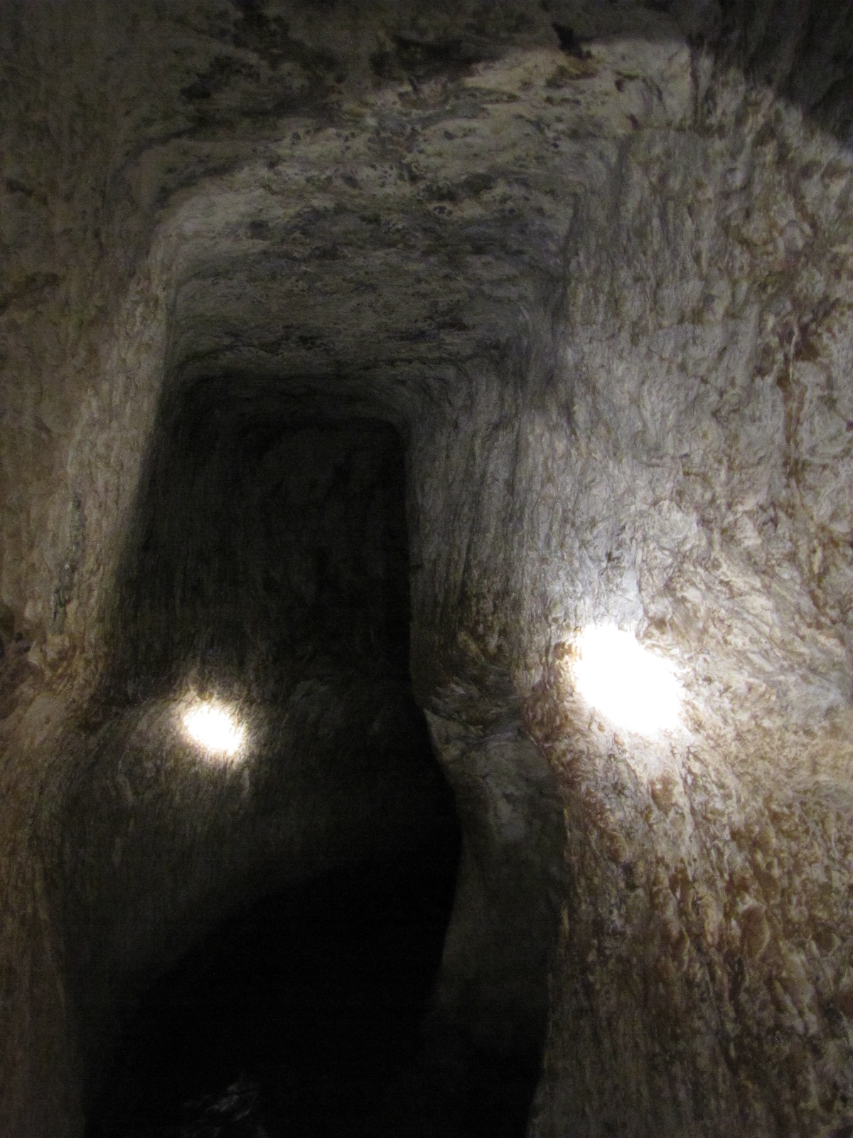 The tunnel connecting the Gihon Springs to the beginning of Hezekiah's Tunnel