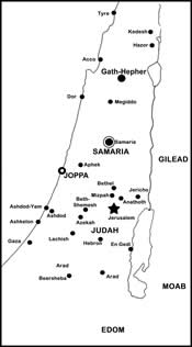 Map of Israel of Jonah 760 BC