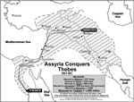 Mileage from Assyria to Thebes, Babylon. How far Assyrian military marched.