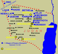 Nehemiah 11:31-36 - Villages of the People of Benjamin