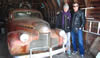 Galyn and son Paul with Galyn's high school car, a 1940 Chevy