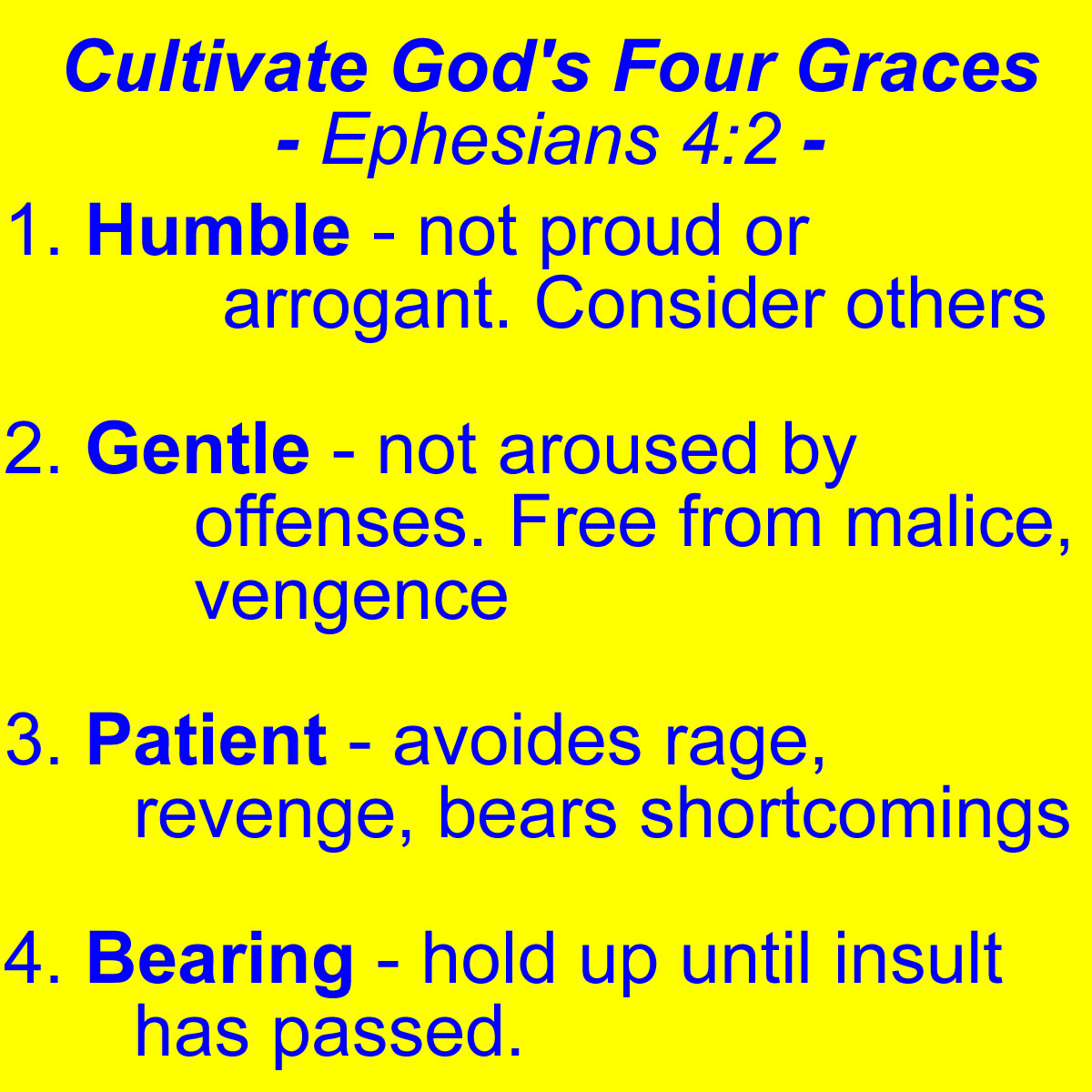 graces to cultivate