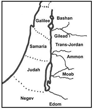 Land areas of Israel that run east to west