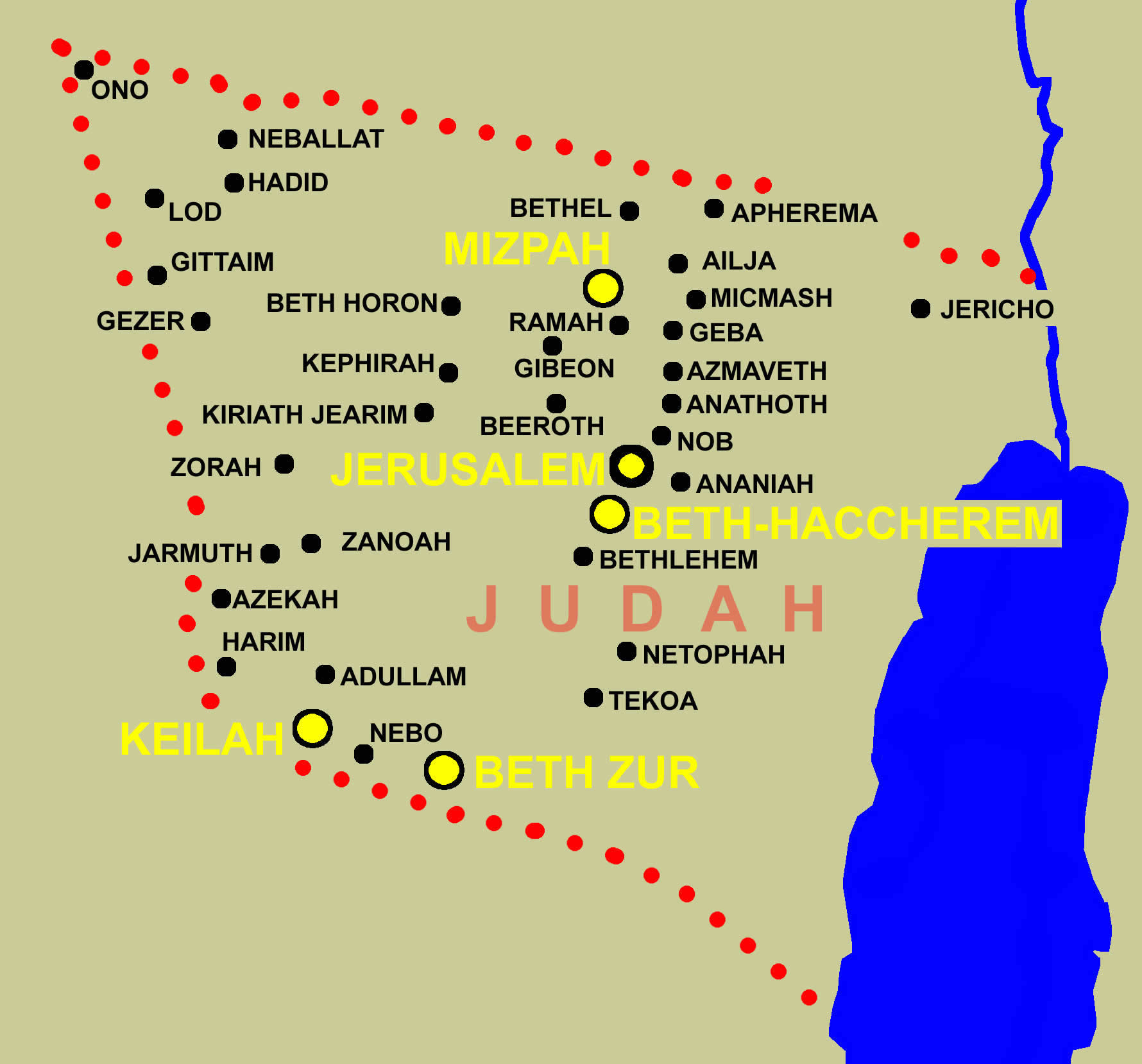 254F Judea Districts in Province with Cities Persia Nehemiah Ezra