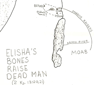 2 Kings 13:20, 21  Elisha's Bones Raise a Dead Man
