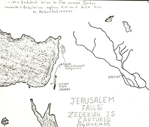 2 Kings 25:4-7; Jeremiah 52  Jerusalem Falls; Zedekiah is Captured
