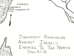 Zechariah 9:1-3  Judgment Announced Against Israel's Enemies to the North