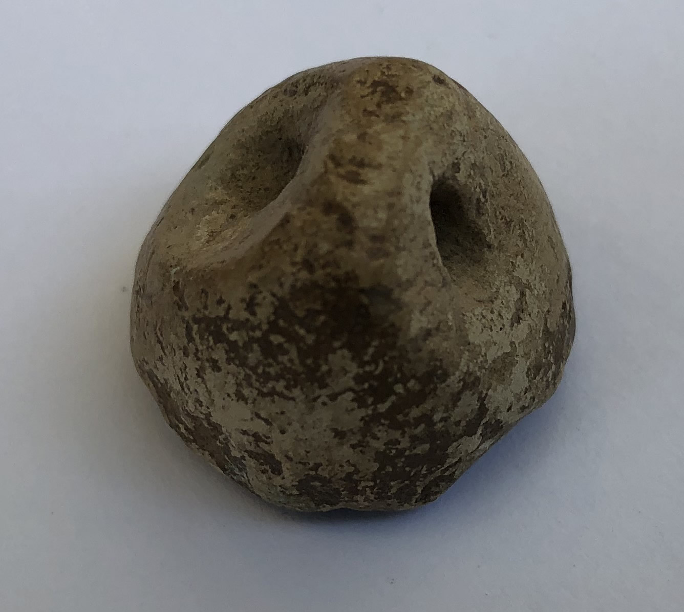 2000 1000 BC Terracotta Conoid Seal from Iran with angled cross top view